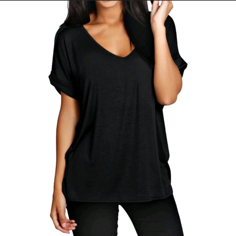 Womens Baggy Oversized Turn up Batwing 